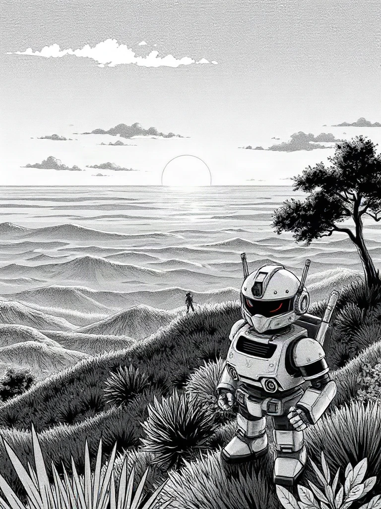 Robot Companion Sunset