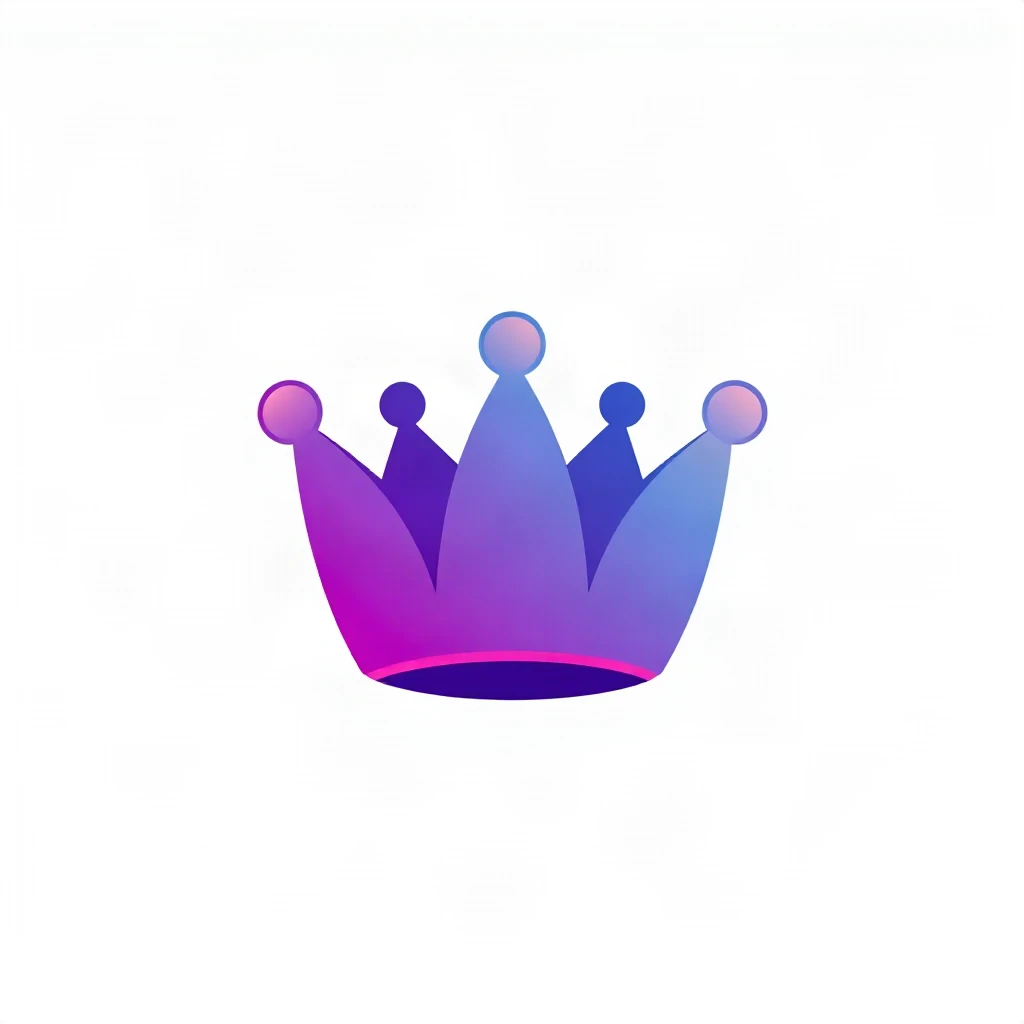 Gradient Modern Crown Simple Logo