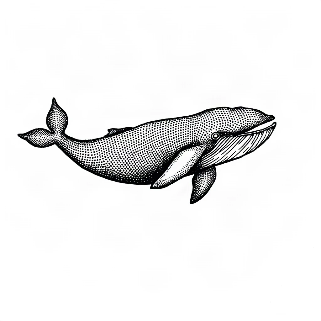 Dotwork Whale Tattoo