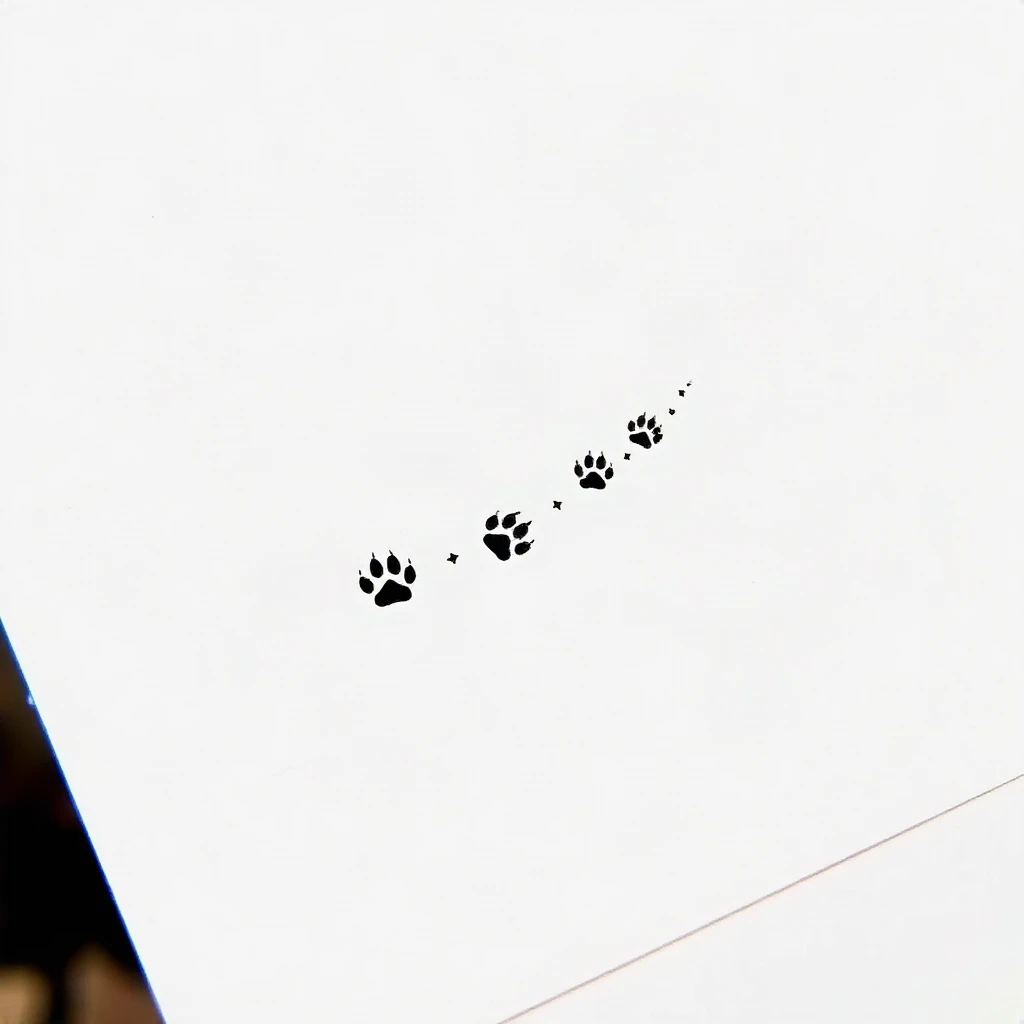 Minimalist Paw Prints Tattoo