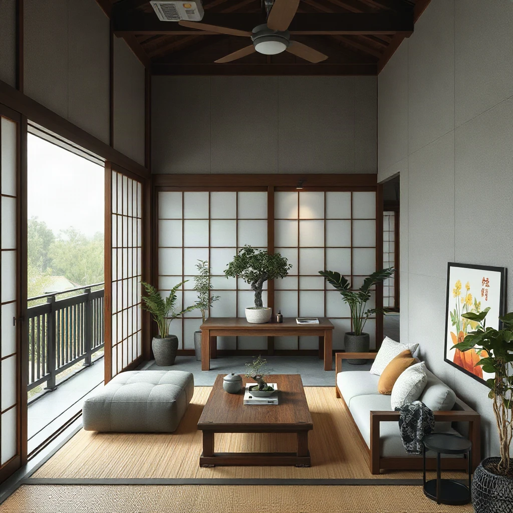 Japanese Zen Balcony Lounge