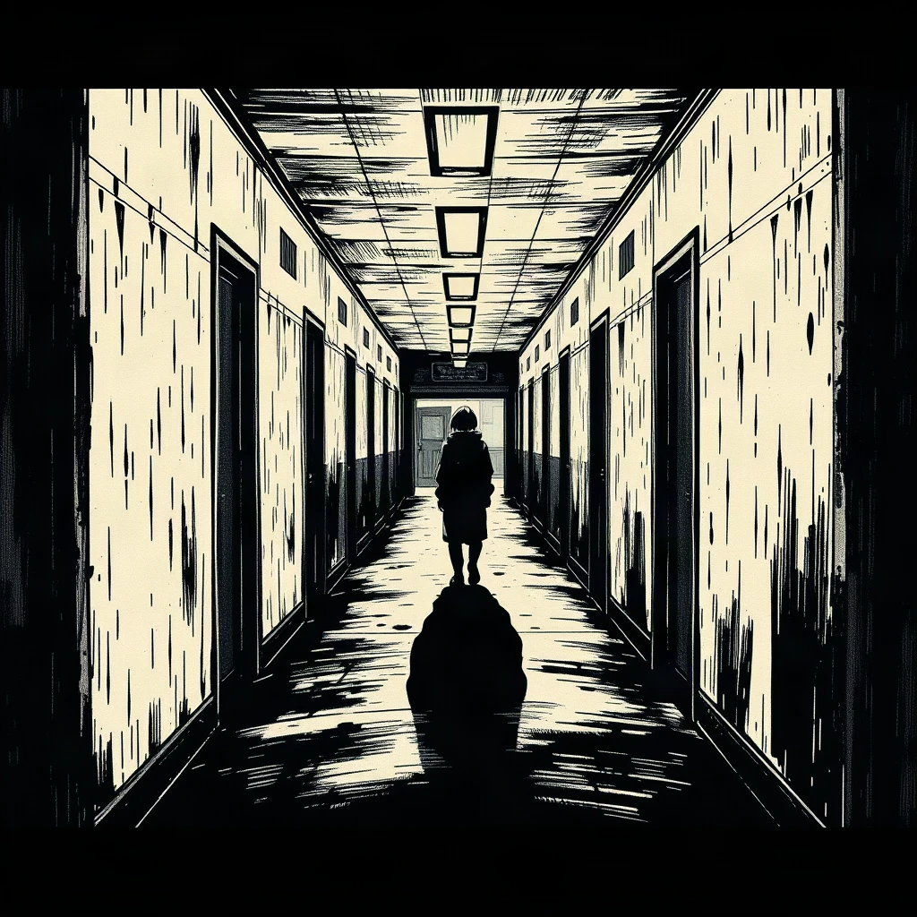 Horror School Hallway