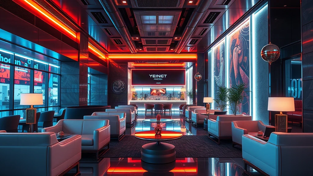Cyberpunk Neon Hotel Lobby