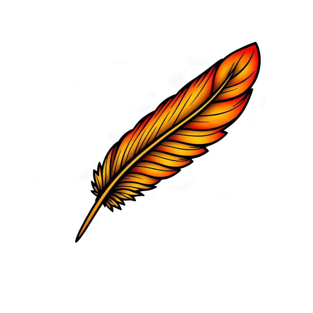 Traditional Feather Tattoo
