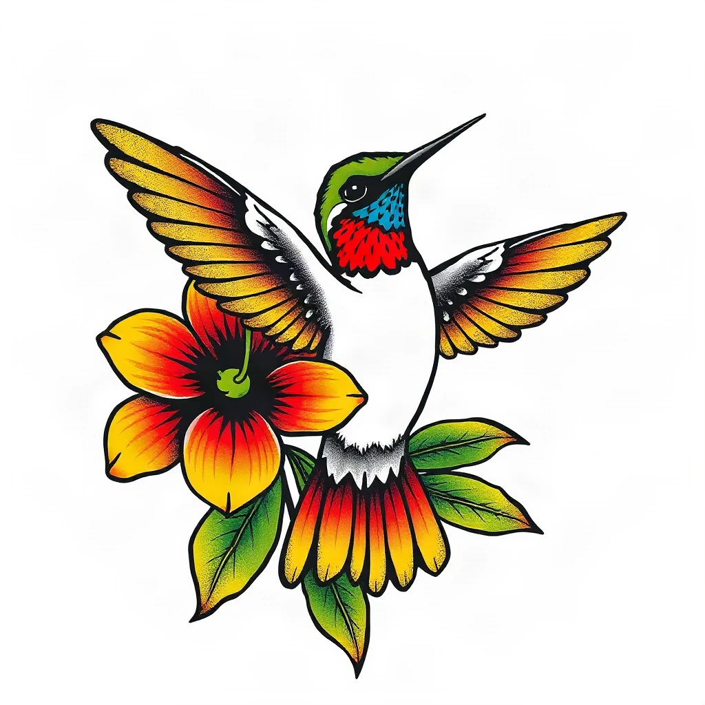 Traditional Hummingbird Tattoo