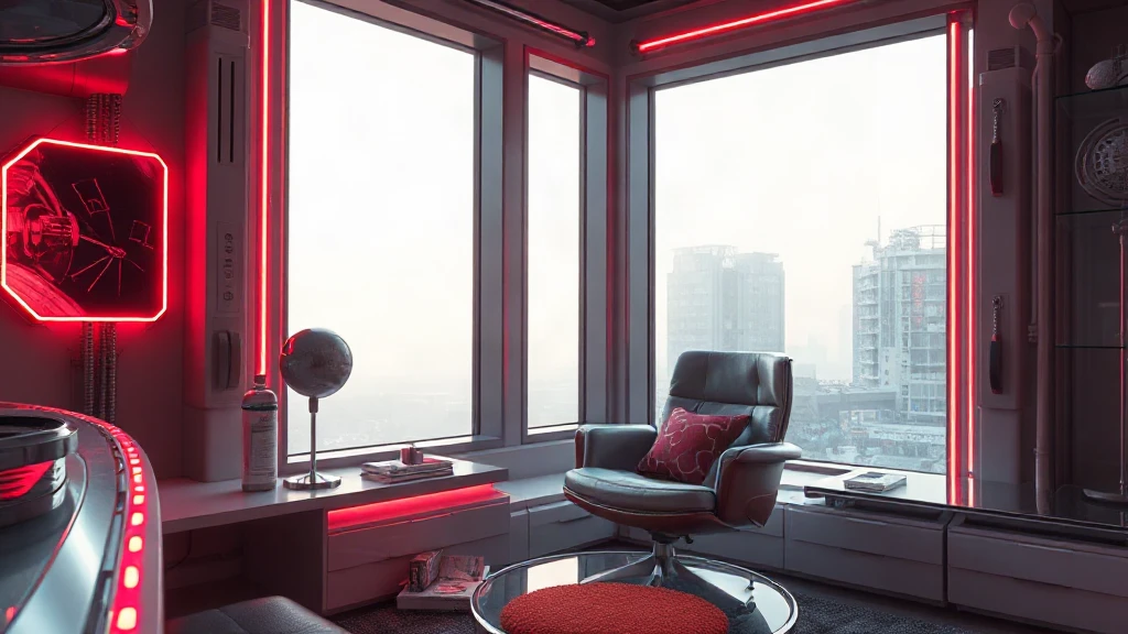 Cyberpunk Neon Reading Nook