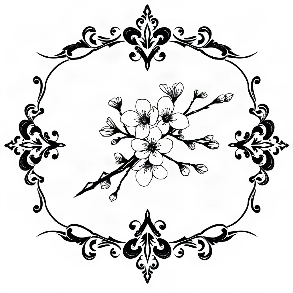 Ornamental Cherry Blossom Tattoo
