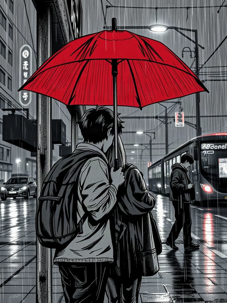 Rainy Bus Stop