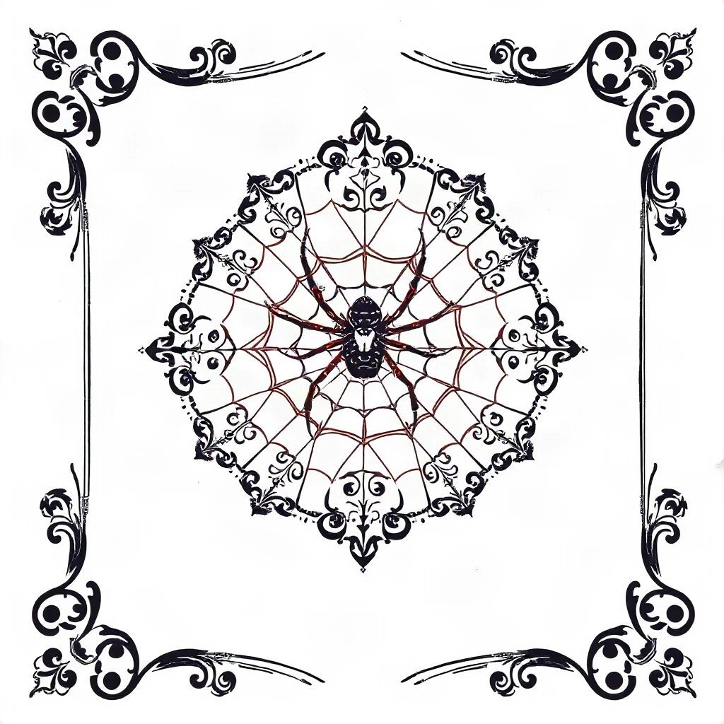 Ornamental Spider Web Tattoo