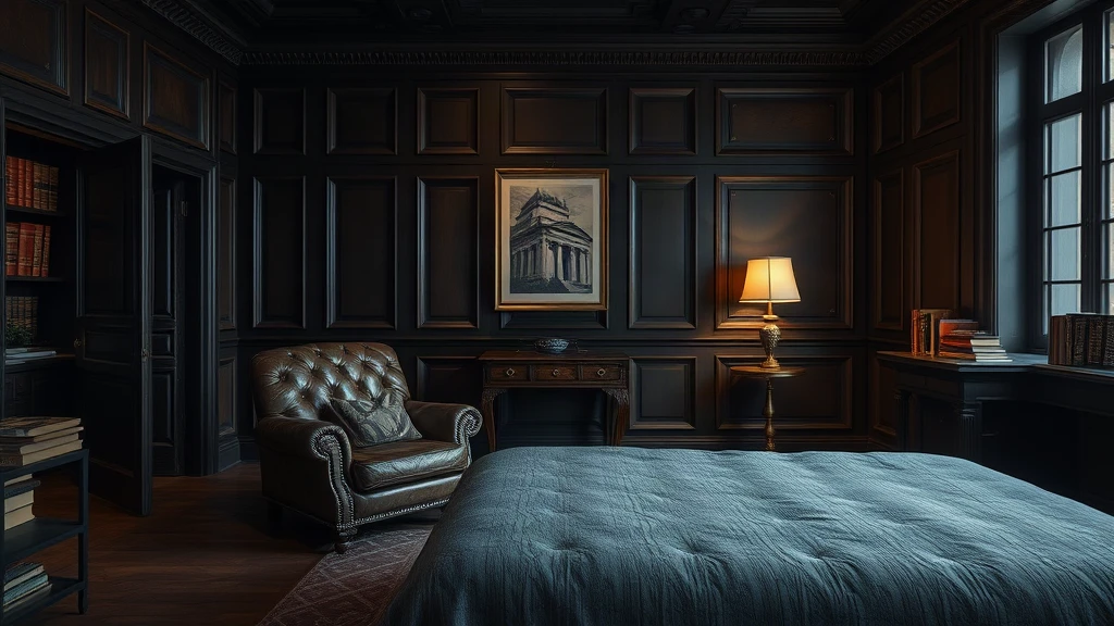Dark Academia Guest Room